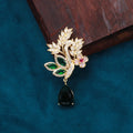 Alloy Zircon Plant Crystal Pendant Brooch Pin For Formal Dresses view 4
