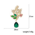 Alloy Zircon Plant Crystal Pendant Brooch Pin For Formal Dresses view 5