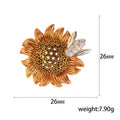 Alloy Enamel Sunflower Bee Brooch Pin For Summer Cardigan Styling view 5