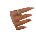 Gold Plated Copper Letter H Zircon Enamel Open Bangle Ring For Women view 5