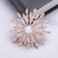 Alloy Full Rhinestone Sunflower Brooch Pin For Suit Collars view 3