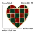 Alloy Enamel Colorblock Heart Brooch Pin For Clothing Fastening view 5