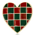 Alloy Enamel Colorblock Heart Brooch Pin For Clothing Fastening view 1