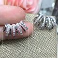 Korean Commuter Copper Zircon Curved Ear Clip Earrings For Women Elegant Arc Shaped Jewelry view 4
