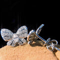 Sweet Bow Stud Earrings For Women Rhinestone Zircon Inlaid Student Ear Jewelry view 3