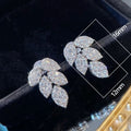 Creative Luxury Leaf Zircon Stud Earrings For Women, Copper Micro Pave Zircon Ear Jewelry view 3