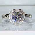 Classic Womens Square Cushion Zircon Ring, Sparkling Fashion Jewelry For Business Event Styling view 1
