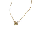 Gold Plated Copper Shell Zircon Letter Pendant Necklace For Women Korean Light Luxury Style view 5