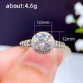 Classic Women's Engagement Ring Micro Pave AAA Zircon White Gold Plated Diamond Style Ring view 5
