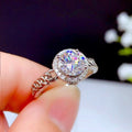 Classic Women's Engagement Ring Micro Pave AAA Zircon White Gold Plated Diamond Style Ring view 2
