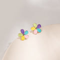 Enamel Cartoon Studs Yellow Duck Tropical Fish Starfish Sun Fruit Flower Asymmetric Alloy Earrings view 3