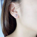 Christmas Snowflake Sparkling Zircon Stud Earrings Elegant New Year Holiday Jewelry Gift view 4