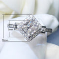 European Minimalist Rhombus Micro Pave Zircon Women's Ring Valentine's Day Jewelry Accessory view 4