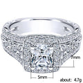 Hollow Embossed Floral Zircon Ring, Fashion Business Event Finger Jewelry For Women view 5