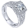 Hollow Embossed Floral Zircon Ring, Fashion Business Event Finger Jewelry For Women view 3