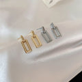Minimalist Alloy Geometric Drop Earrings With Silver Posts Cold Style Metal Dangle Jewelry view 1