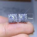 Fashion Full Zircon Square Stud Earrings Versatile High End Jewelry Accessories For Women view 5
