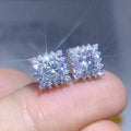 Fashion Full Zircon Square Stud Earrings Versatile High End Jewelry Accessories For Women view 1