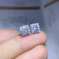 Fashion Full Zircon Square Stud Earrings Versatile High End Jewelry Accessories For Women view 4