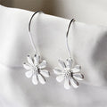 European American Fashion Floral Daisy Hook Earrings For Women Flower Dangle Earrings view 4