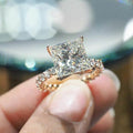 Luxury White Square Cubic Zirconia Ring For Women, European Fashion Hand Jewelry view 2