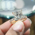 Luxury White Square Cubic Zirconia Ring For Women, European Fashion Hand Jewelry view 3