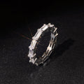 Light Luxury Full Zircon Row Ring Sparkling Paved CZ Stackable Band Ring For Women view 6