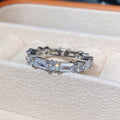 Light Luxury Full Zircon Row Ring Sparkling Paved CZ Stackable Band Ring For Women view 2