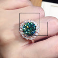 New Blue Green Maldives Style Cubic Zirconia Ring, Sparkling Fire Stone Fashion Finger Jewelry view 5