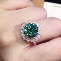 New Blue Green Maldives Style Cubic Zirconia Ring, Sparkling Fire Stone Fashion Finger Jewelry view 3