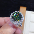 New Blue Green Maldives Style Cubic Zirconia Ring, Sparkling Fire Stone Fashion Finger Jewelry view 1