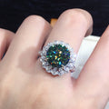 New Blue Green Maldives Style Cubic Zirconia Ring, Sparkling Fire Stone Fashion Finger Jewelry view 4