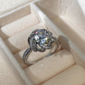 Simple Rosebud Zircon Ring, Elegant Proposal Engagement Finger Jewelry For Women view 4