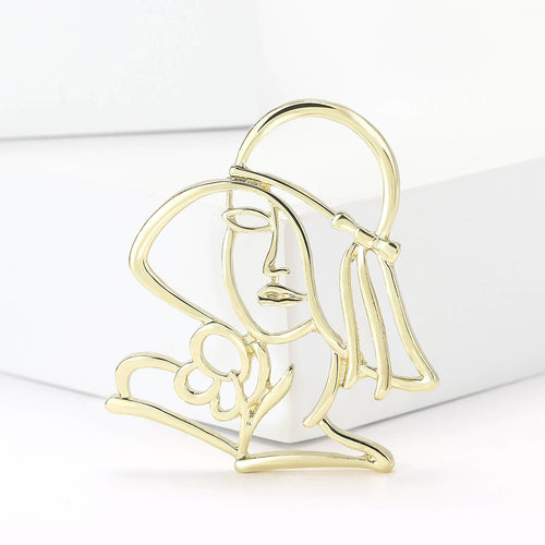 Alloy Hollow Face Brooch For Women's Blazer And Coat Decoration