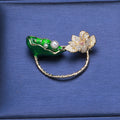 Painted Alloy Lotus Leaf Brooch For Suit And Dress Decoration view 4