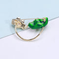 Painted Alloy Lotus Leaf Brooch For Suit And Dress Decoration view 3