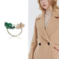 Painted Alloy Lotus Leaf Brooch For Suit And Dress Decoration view 2
