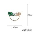 Painted Alloy Lotus Leaf Brooch For Suit And Dress Decoration view 5