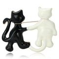 Alloy Enamel Couple Cat Brooch Pin For Cute Clothing Accessories view 2