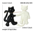 Alloy Enamel Couple Cat Brooch Pin For Cute Clothing Accessories view 5