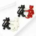 Alloy Enamel Couple Cat Brooch Pin For Cute Clothing Accessories view 3