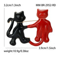 Alloy Enamel Couple Cat Brooch Pin For Cute Clothing Accessories view 4