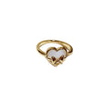 Cat Eye Pearl Zircon Heart Flower Open Ring For Women view 5