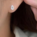 Elegant Teardrop Pear Shape Zircon Stud Earrings For Women, Copper Platinum Plated Sparkle Earrings view 4