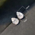 Elegant Teardrop Pear Shape Zircon Stud Earrings For Women, Copper Platinum Plated Sparkle Earrings view 5