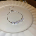 Adjustable Metal Bangle With Teardrop Zircon, Geometric Round High-End Fashion Jewelry For Women view 3