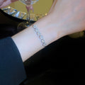 Adjustable Metal Bangle With Teardrop Zircon, Geometric Round High-End Fashion Jewelry For Women view 4