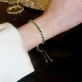 Adjustable Metal Bangle With Teardrop Zircon, Geometric Round High-End Fashion Jewelry For Women view 2