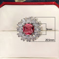 High End Luxury Simulated Ruby Full Diamond Color Gemstone Ring For Women Elegant Jewelry view 5