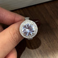 Luxury Round Eight Hearts Eight Arrows Zircon Engagement Ring, Wedding Hand Jewelry For Women view 2